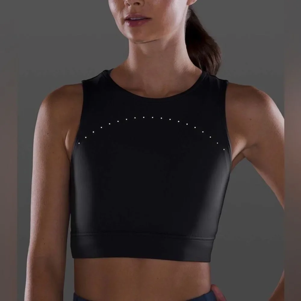 EUC Lululemon Women’s Hot Toddy Black Cropped Tank Top - Size 2/XS